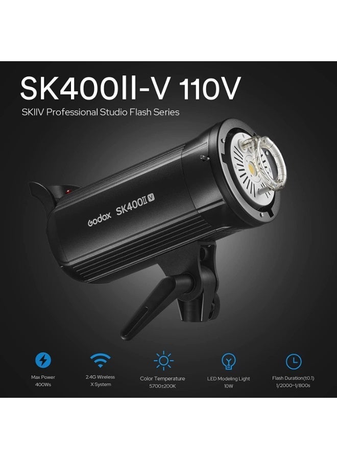 جودوكس طقم استوديو Godox SK400II‑V المزدوج – وحدتان فلاش 400 Ws، وحدة تحكم لاسلكية XT‑16، softbox، مظلات، وحقيبة نقل - Image 4